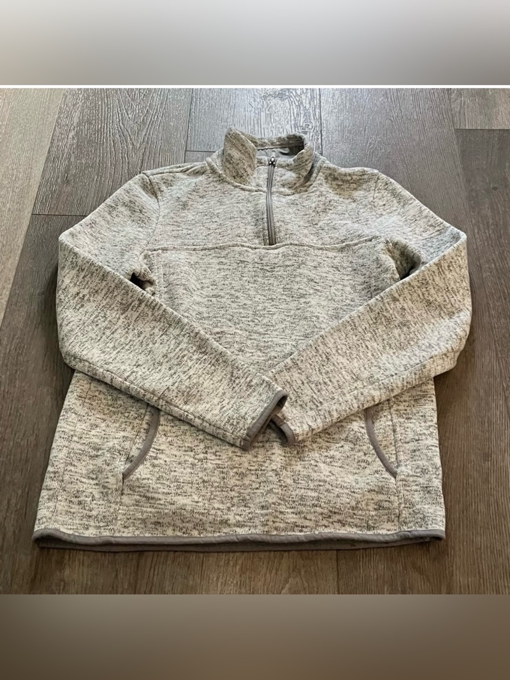Thread & Supply Quarter Zip Fleece Knit Sweater Jacket Size Large